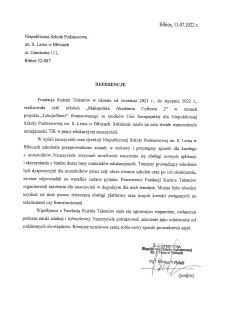 Otwórz dokument NIEPUBLICZNA SZKOŁA PODSTAWOWA IM. STANISŁAWA LEMA W BIBICACH